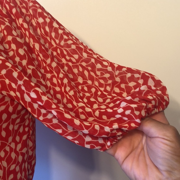 LUSH Red & White Floral Ruffle Mini Wrap Dress-Size Large - Picture 3 of 9